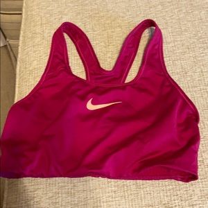 Pink Nike sports bra